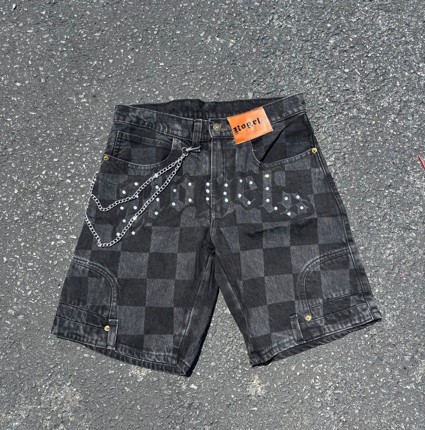 Black signature Jean shorts