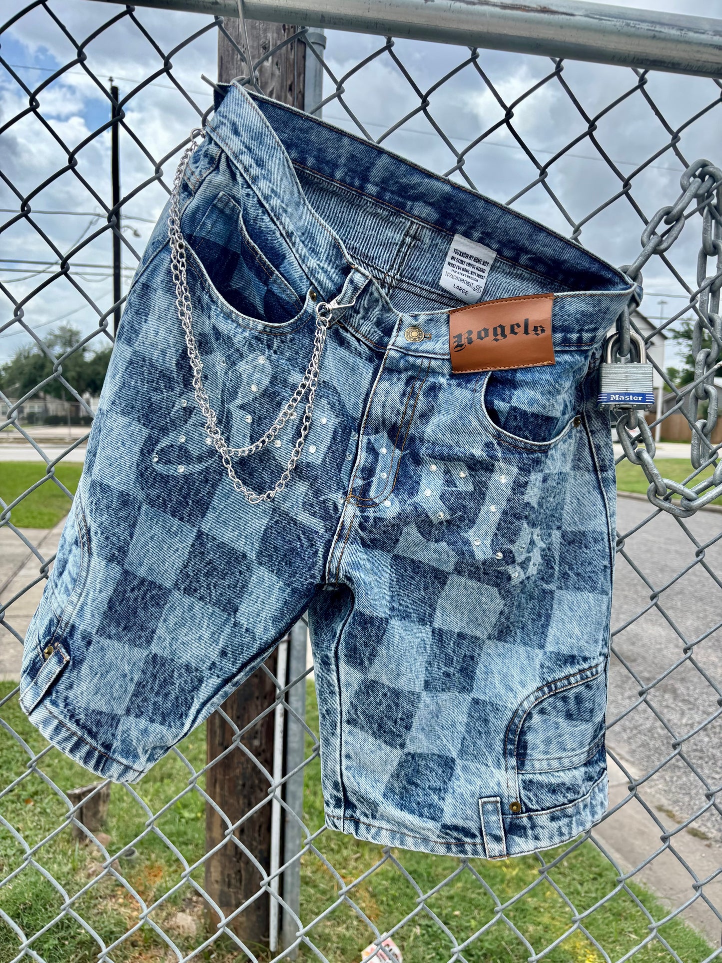 Denim signature shorts