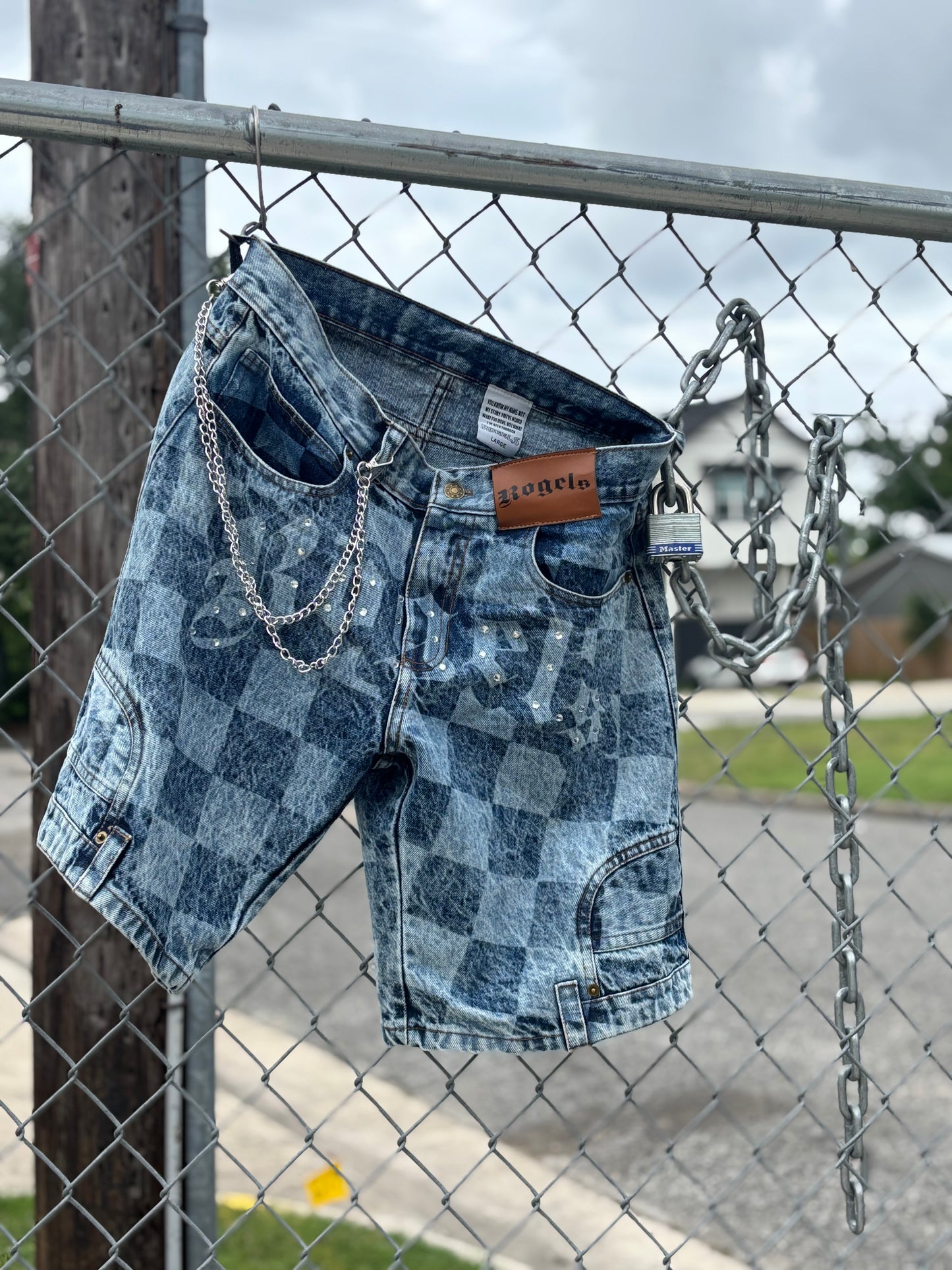 Denim signature shorts