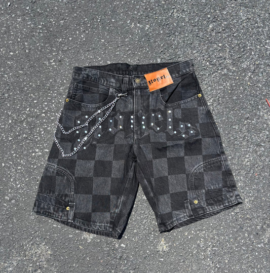Black signature Jean shorts