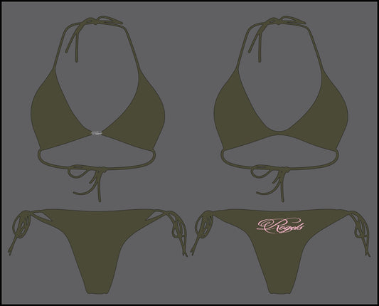 Olive / pink woman’s bathing suit